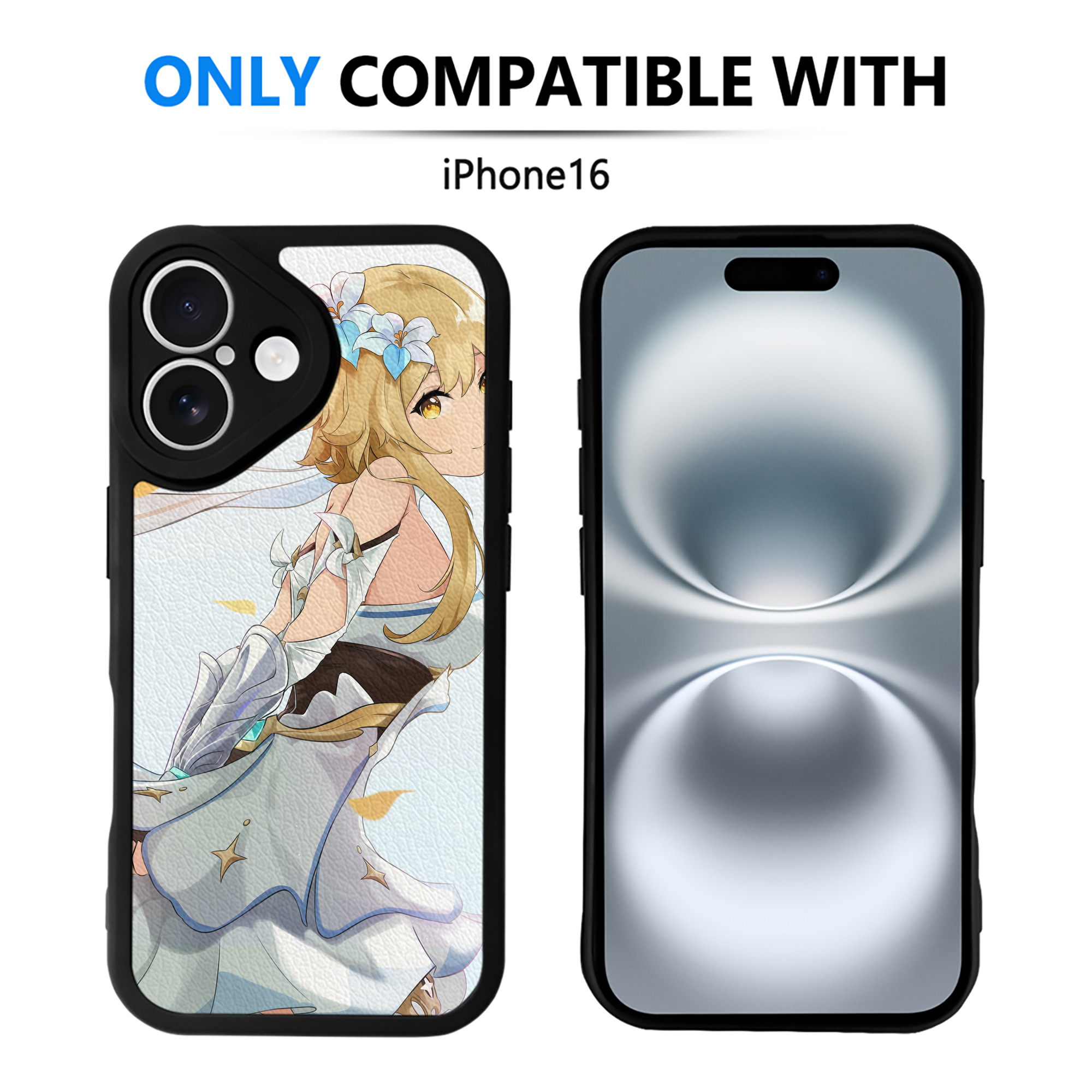 げんし神 genshin 【iPhone 16シリーズ対応】シリコンスマホケース（レザー調） 材質：シリコン